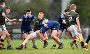 19 February 2020; Turlough O'Brien of Metro Area is tackled by Jack Crampton of North Midlands Area during the Shane Horgan Cup Round 4 match between Metro Area and North Midlands Area at Ashbourne RFC in Ashbourne, Co Meath. Photo by Piaras Ó Mídheach/Sportsfile