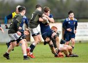 19 February 2020; Sean Ward of North Midlands Area is tackled by Tom Larke, left, and Turlough O'Brien of Metro Area during the Shane Horgan Cup Round 4 match between Metro Area and North Midlands Area at Ashbourne RFC in Ashbourne, Co Meath. Photo by Piaras Ó Mídheach/Sportsfile