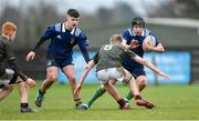19 February 2020; Sean Tipper of North Midlands Area in action against Cian McMahon of Metro Area during the Shane Horgan Cup Round 4 match between Metro Area and North Midlands Area at Ashbourne RFC in Ashbourne, Co Meath. Photo by Piaras Ó Mídheach/Sportsfile