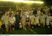20 December 2003; The Ulster team celebrate with the Celtic Cup, held by captain Andy Ward. Celtic Cup Final, Edinburgh Rugby v Ulster, Murrayfield, Edinburgh, Scotland. Picture credit; Matt Browne / SPORTSFILE *EDI*