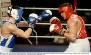 19 December 2003; Alan Reynolds, Red, in action against Michael McDonagh, Blue. National Senior Championships 2004, Heavyweight Final, Alan Reynolds, (St. Josephs, Sligo) v Michael McDonagh, (Brosna), National Stadium, Dublin. Picture credit; Damien Eagers / SPORTSFILE *EDI*