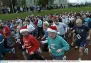 25 December 2003; 'Compeditors' at the start of one of the many 'Goal Mile' races on Christmas Day. Athletics. Belfield, UCD, Dublin. Picture credit; Ray McManus / SPORTSFILE *EDI*