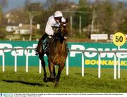 27 December 2003; Guilt, with Barry Geraghty up, on their way to winning the Paddy Power Festival 3-Y-O Hurdle, Leopardstown Racecourse, Dublin. Horse Racing. Picture Credit; Pat Murphy / SPORTSFILE *EDI*