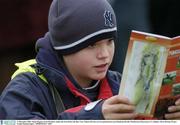31 December 2003; Aidan Maguire, from Wicklow studies the form before the Buy Your Tickets On Line at www.punchestown.com Handicap Hurdle, Punchestown Racecourse, Co. Kildare. Horse Racing. Picture Credit; Damien Eagers / SPORTSFILE *EDI*