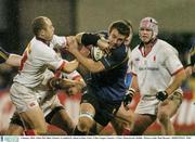 2 January 2004; Aidan McCullen, Leinster, is tackled by Adam Larkin, Ulster. Celtic League, Leinster v Ulster, Donnybrook, Dublin.  Picture credit; Matt Browne / SPORTSFILE *EDI*