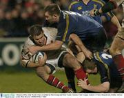 2 January 2004; Andy Ward, Ulster, is tackled by Ben Gissing and Peter Coyle, Leinster. Celtic League, Leinster v Ulster, Donnybrook, Dublin.  Picture credit; Matt Browne / SPORTSFILE *EDI*