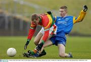 4 January 2004; Paul Cashin, Carlow, in action against Stephen Hurley, Wicklow. O'Byrne Cup, Carlow v Wicklow, Dr. Cullen Park, Carlow. Picture credit; Brendan Moran / SPORTSFILE *EDI*
