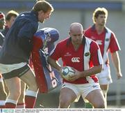 5 january 2004; Munster prop John Hayes and lock Paul O'Connell in action during squad training. Munster rugby squad training, Thomond Park, Limerick. Picture credit; SPORTSFILE *EDI*