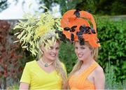 29 June 2013; Sisters Anne-Marie Corbett, left, and Laura Corbett, from Mitchelstown, Co. Cork, ahead of the days racing. Curragh Racecourse, The Curragh, Co. Kildare. Picture credit: Diarmuid Greene / SPORTSFILE