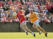 29 June 2013; Colm Judge, Louth, in action against Anto Healy, Antrim. GAA Football All-Ireland Senior Championship, Round 1, Louth v Antrim, County Grounds, Drogheda, Co. Louth. Picture credit: Dáire Brennan / SPORTSFILE