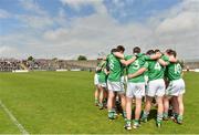 29 June 2013; The Fermanagh players huddle before the match. GAA Football All-Ireland Senior Championship, Round 1, Westmeath v Fermanagh, Cusack Park, Mullingar, Co. Westmeath. Picture credit: Brian Lawless / SPORTSFILE