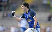 29 June 2013; Harry O'Neill, Cavan, celebrates scoring a point for his side. Electric Ireland Ulster GAA Football Minor Championship, Semi-Final, Monaghan v Cavan, St Tiernach's Park, Clones, Co. Monaghan. Picture credit: Brendan Moran / SPORTSFILE