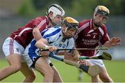 29 June 2013; Maurice Shanahan, Waterford, in action against Gary Greville, left, and Paul Fennell, Westmeath. GAA Hurling All-Ireland Senior Championship, Phase I, Westmeath v Waterford, Cusack Park, Mullingar, Co. Westmeath. Picture credit: Brian Lawless / SPORTSFILE