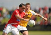 29 June 2013; Shane Lennon, Louth, in action against Paul Doherty, Antrim. GAA Football All-Ireland Senior Championship, Round 1, Louth v Antrim, County Grounds, Drogheda, Co. Louth. Picture credit: Dáire Brennan / SPORTSFILE