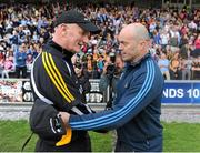 29 June 2013; Dublin manager Anthony Daly commiserates with Kilkenny manager Brian Cody after the game. Leinster GAA Hurling Senior Championship, Semi-Final Replay, Kilkenny v Dublin, O'Moore Park, Portlaoise, Co. Laois. Picture credit: Dáire Brennan / SPORTSFILE