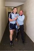 29 June 2013; Dublin County Board Vice Chairman Sean Shanley celebrates with Joseph Boland as they make their way to the dressing room. Leinster GAA Hurling Senior Championship, Semi-Final Replay, Kilkenny v Dublin, O'Moore Park, Portlaoise, Co. Laois. Picture credit: Ray McManus / SPORTSFILE