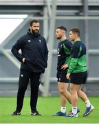 21 February 2020; Head coach Andy Farrell with John Cooney, centre, and Luke McGrath during Ireland Rugby squad training at the IRFU High Performance Centre at the Sport Ireland Campus in Dublin. Photo by Seb Daly/Sportsfile