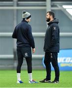 21 February 2020; Head coach Andy Farrell, right, and Jonathan Sexton during Ireland Rugby squad training at the IRFU High Performance Centre at the Sport Ireland Campus in Dublin. Photo by Seb Daly/Sportsfile