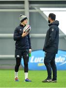 21 February 2020; Jonathan Sexton, left, and head coach Andy Farrell during Ireland Rugby squad training at the IRFU High Performance Centre at the Sport Ireland Campus in Dublin. Photo by Seb Daly/Sportsfile