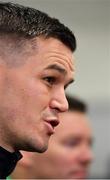 21 February 2020; Jonathan Sexton during an Ireland Rugby press conference at the IRFU High Performance Centre at the Sport Ireland Campus in Dublin. Photo by Seb Daly/Sportsfile