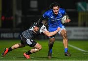21 February 2020; James Lowe of Leinster is tackled by Aled Davies of Ospreys during the Guinness PRO14 Round 12 match between Ospreys and Leinster at The Gnoll in Neath, Wales. Photo by Ramsey Cardy/Sportsfile