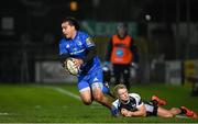 21 February 2020; James Lowe of Leinster in action against Aled Davies of Ospreys during the Guinness PRO14 Round 12 match between Ospreys and Leinster at The Gnoll in Neath, Wales. Photo by Ramsey Cardy/Sportsfile