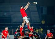 21 February 2020; Darren O'Shea of Munster wins possession in a line-out during the Guinness PRO14 Round 12 match between Zebre and Munster at Stadio Sergio Lanfranchi in Parma, Italy. Photo by Roberto Bregani/Sportsfile