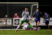 21 February 2020; Keith Dalton of Cabinteely celebrates after scoring his side's fourth goal during the SSE Airtricity League First Division match between Cabinteely and Bray Wanderers at Stradbrook Road in Blackrock, Dublin. Photo by Seb Daly/Sportsfile