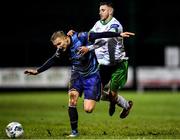 21 February 2020; John Ross Wilson of Bray Wanderers in action against Keith Dalton of Cabinteely during the SSE Airtricity League First Division match between Cabinteely and Bray Wanderers at Stradbrook Road in Blackrock, Dublin. Photo by Seb Daly/Sportsfile