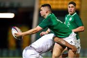 21 February 2020; Oran McNulty of Ireland is tackled by Gabriel Hamer-Webb of England during the Six Nations U20 Rugby Championship match between England and Ireland at Franklin’s Gardens in Northampton, England. Photo by Brendan Moran/Sportsfile