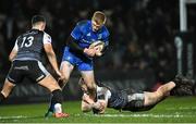 21 February 2020; Tommy O'Brien of Leinster is tackled by Kieran Williams, right, and Owen Watkin of Ospreys during the Guinness PRO14 Round 12 match between Ospreys and Leinster at The Gnoll in Neath, Wales. Photo by Ramsey Cardy/Sportsfile