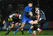 21 February 2020; Jimmy O'Brien of Leinster in action against Luke Morgan, left, and Owen Watkin of Ospreys during the Guinness PRO14 Round 12 match between Ospreys and Leinster at The Gnoll in Neath, Wales. Photo by Ramsey Cardy/Sportsfile