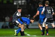 21 February 2020; Jamison Gibson-Park of Leinster in action against Luke Morgan of Ospreys during the Guinness PRO14 Round 12 match between Ospreys and Leinster at The Gnoll in Neath, Wales. Photo by Ramsey Cardy/Sportsfile