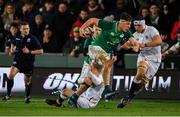 21 February 2020; David McCann of Ireland is tackled by George Barton of England during the Six Nations U20 Rugby Championship match between England and Ireland at Franklin’s Gardens in Northampton, England. Photo by Brendan Moran/Sportsfile