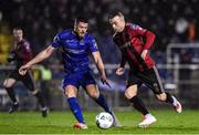 21 February 2020; Kerith Ward of Bohemians in action against Sam Bone of Waterford United during the SSE Airtricity League Premier Division match between Waterford and Bohemians at RSC in Waterford. Photo by Matt Browne/Sportsfile