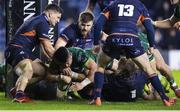 21 February 2020; Tiernan O'Halloran of Connacht goes over to score his side's second try during the Guinness PRO14 Round 12 match between Edinburgh and Connacht at BT Murrayfield in Edinburgh, Scotland. Photo by Paul Devlin/Sportsfile