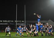 21 February 2020; Scott Fardy of Leinster rises highest to claim possession from a line-out during the Guinness PRO14 Round 12 match between Ospreys and Leinster at The Gnoll in Neath, Wales. Photo by Ramsey Cardy/Sportsfile