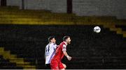 21 February 2020; Ciarán Kilduff of Shelbourne in action against Andy Boyle of Dundalk during the SSE Airtricity League Premier Division match between Shelbourne and Dundalk at Tolka Park in Dublin. Photo by Eóin Noonan/Sportsfile