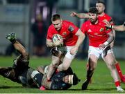 21 February 2020; Rory Scannell of Munster is tackled by Jimmy Tuivaiti of Zebre during the Guinness PRO14 Round 12 match between Zebre and Munster at Stadio Sergio Lanfranchi in Parma, Italy. Photo by Roberto Bregani/Sportsfile