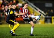 21 February 2020; Ciaron Harkin of Derry City in action against Sam Todd of Finn Harps during the SSE Airtricity League Premier Division match between Derry City and Finn Harps at Ryan McBride Brandywell Stadium in Derry. Photo by Oliver McVeigh/Sportsfile