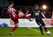21 February 2020; Ian Bermingham of St Patrick's Athletic in action against Kyle Callan-McFadden of Sligo Rovers during the SSE Airtricity League Premier Division match between Sligo Rovers and St. Patrick's Athletic at The Showgrounds in Sligo. Photo by Ben McShane/Sportsfile