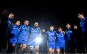21 February 2020; Leinster captain Scott Fardy, fifth from left, and his team-mates huddle following the Guinness PRO14 Round 12 match between Ospreys and Leinster at The Gnoll in Neath, Wales. Photo by Ramsey Cardy/Sportsfile