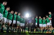 21 February 2020; Ireland head coach Noel McNamara speaks to his players after victory over England in the Six Nations U20 Rugby Championship match between England and Ireland at Franklin’s Gardens in Northampton, England. Photo by Brendan Moran/Sportsfile