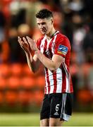 21 February 2020; Eoin Toal of Derry City reacts to the fans after the SSE Airtricity League Premier Division match between Derry City and Finn Harps at Ryan McBride Brandywell Stadium in Derry. Photo by Oliver McVeigh/Sportsfile