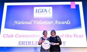 21 February 2020; Shirley Doody from the Kerins O’Rahillys club in Kerry, is presented with the Club Committee Officer of the Year award by Ladies Gaelic Football Association President Marie Hickey, at the 2019 LGFA Volunteer of the Year awards night at Croke Park in Dublin. Photo by Piaras Ó Mídheach/Sportsfile