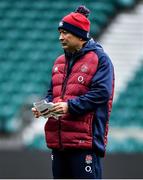 22 February 2020; Head coach Eddie Jones during the England Rugby Captain's Run at Twickenham Stadium in London, England. Photo by Brendan Moran/Sportsfile