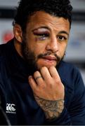 22 February 2020; Courtney Lawes during a press conference after the England Rugby Captain's Run at Twickenham Stadium in London, England. Photo by Brendan Moran/Sportsfile