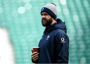 22 February 2020; Head coach Andy Farrell during the Ireland Rugby Captain's Run at Twickenham Stadium in London, England. Photo by Ramsey Cardy/Sportsfile