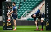 22 February 2020; Robbie Henshaw, left, and James Ryan during the Ireland Rugby Captain's Run at Twickenham Stadium in London, England. Photo by Ramsey Cardy/Sportsfile