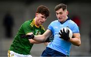 22 February 2020; Luke Swan of Dublin in action against Michael Gavin of Meath during the Eirgrid Leinster GAA Football U20 Championship Semi-Final match between Dublin and Meath at Parnell Park in Dublin. Photo by David Fitzgerald/Sportsfile